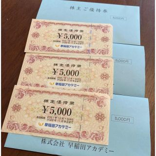 早稲田アカデミー　株主優待券　15000円(その他)