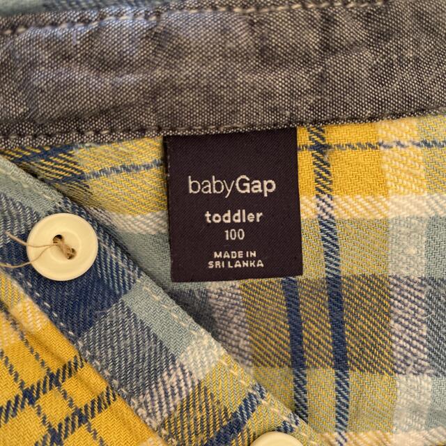 babyGAP(ベビーギャップ)のチェックフードつきシャツ キッズ/ベビー/マタニティのキッズ服男の子用(90cm~)(Tシャツ/カットソー)の商品写真