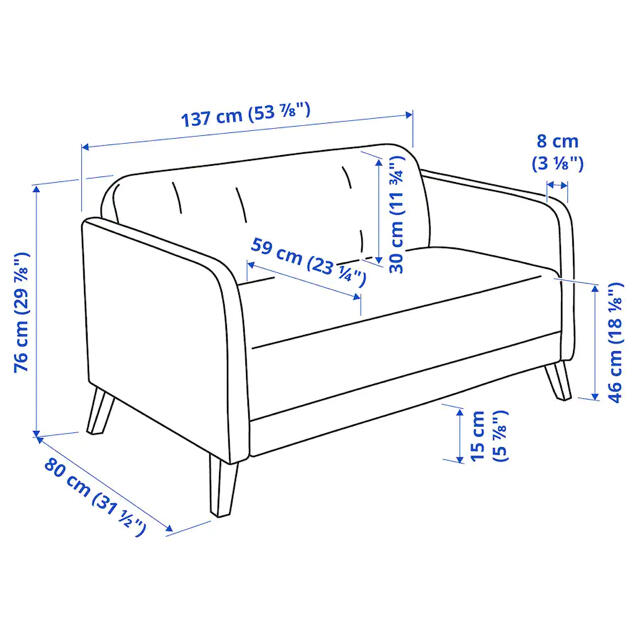 IKEA(イケア)のLINANÄS リーナネス　IKEA（イケア）2人掛けソファ インテリア/住まい/日用品のソファ/ソファベッド(二人掛けソファ)の商品写真