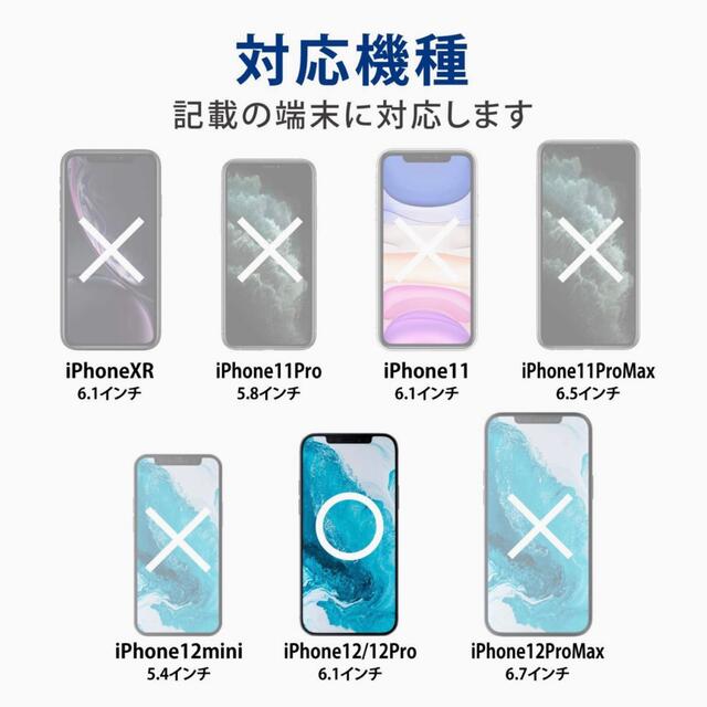 ELECOM(エレコム)のエレコム iPhone 12/12 Pro ガラスフィルム フレーム付BLカット スマホ/家電/カメラのスマホアクセサリー(保護フィルム)の商品写真