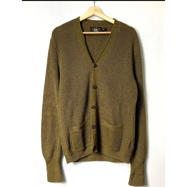 RRL(ダブルアールエル)の【H】RRL ARMY CARDIGAN リネン混 カーディガン ミリタリー M メンズのトップス(カーディガン)の商品写真