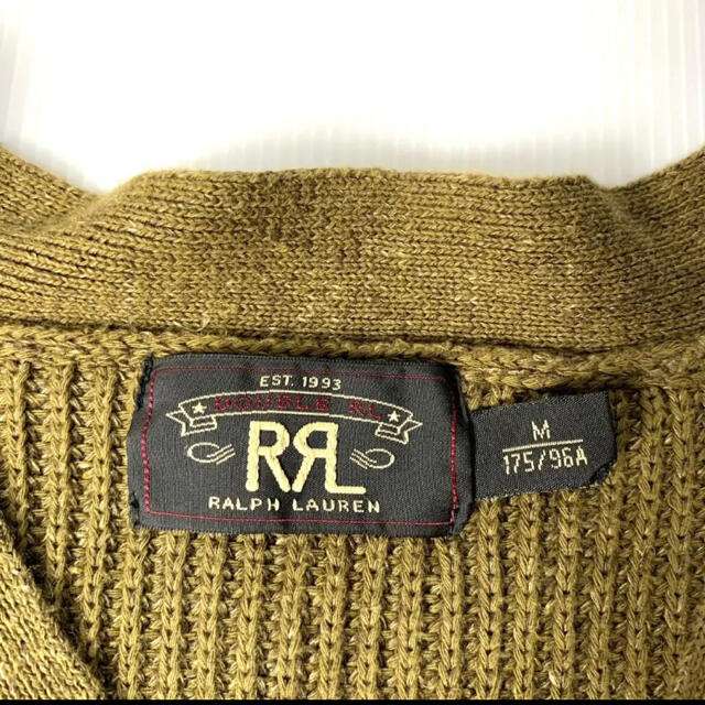 RRL(ダブルアールエル)の【H】RRL ARMY CARDIGAN リネン混 カーディガン ミリタリー M メンズのトップス(カーディガン)の商品写真