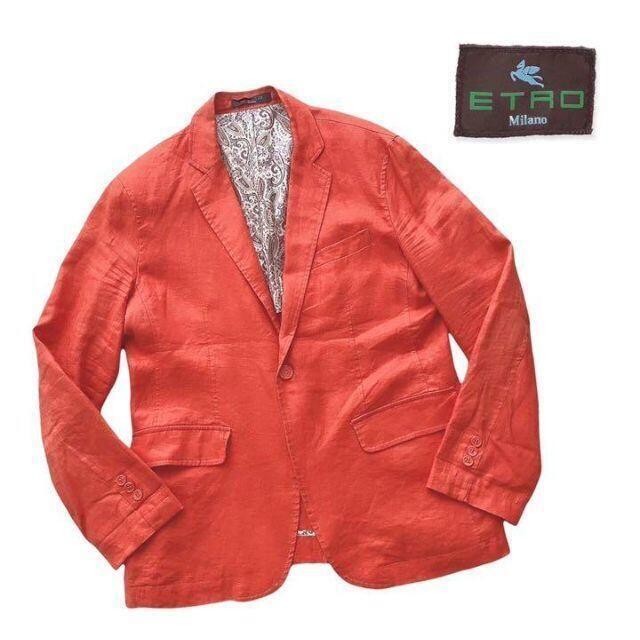 ETRO エトロ リネンテーラードジャケット - テーラードジャケット