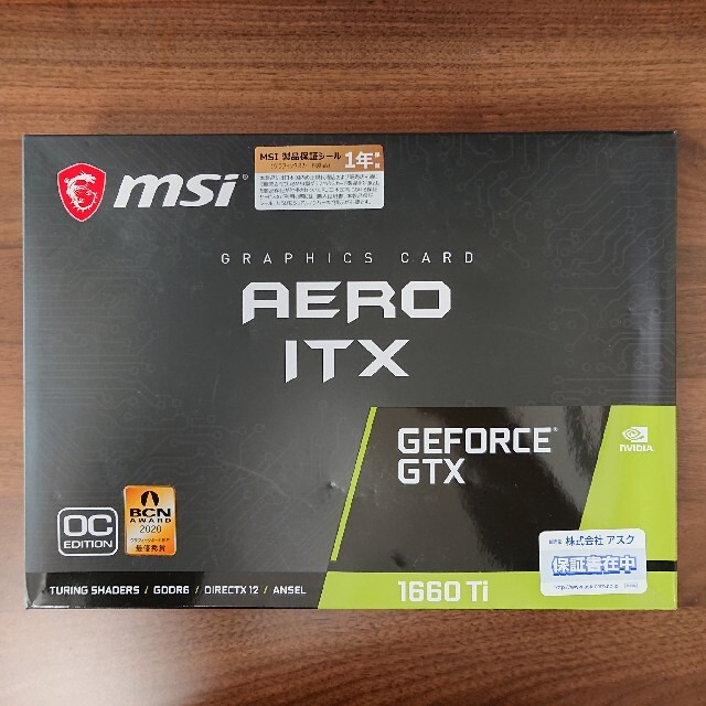 MSI GeForce GTX 1660 Ti AERO ITX 6G OC スマホ/家電/カメラのPC/タブレット(PCパーツ)の商品写真