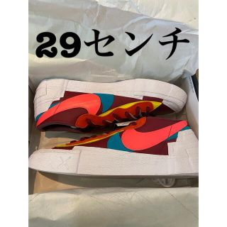 ナイキ(NIKE)のsacai kaws ブレーザー　29センチ　RED(スニーカー)