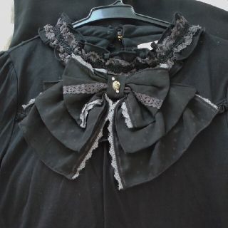 アクシーズファム(axes femme)のaxes femme アクシーズファム リボン付きカットソー 黒 ブラック(カットソー(長袖/七分))