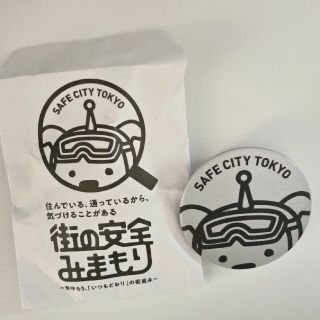 未使用品★缶バッチ SAFE CITY TOKYO みまもり犬(バッジ/ピンバッジ)