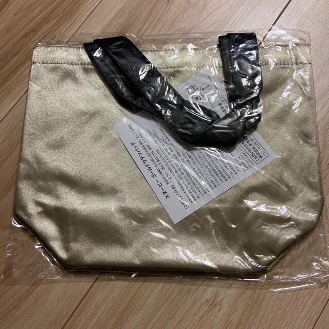 SNOOPY(スヌーピー)のスヌーピー ゴールドサテンバック レディースのバッグ(トートバッグ)の商品写真