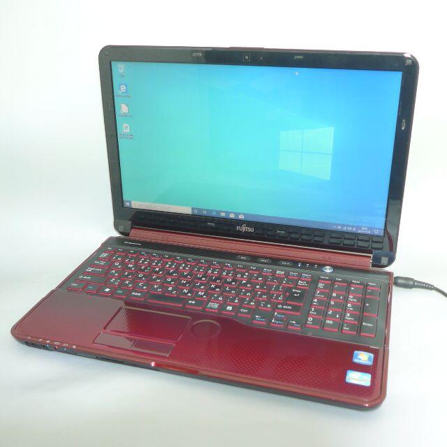 新品SSD 赤 ノートPC AH54/G 8GB RW 無線 webカメラ