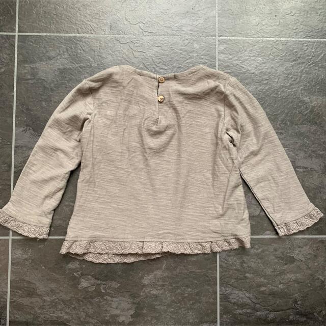 ZARA KIDS(ザラキッズ)のZARA Baby♡レース付カットソー♡グレー キッズ/ベビー/マタニティのベビー服(~85cm)(シャツ/カットソー)の商品写真