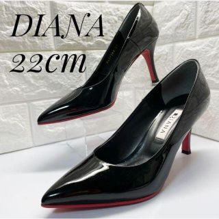 ダイアナ(DIANA)の【着用数回！超美品✨】DIANA 22cm エナメル レッドソール ポインテッド(ハイヒール/パンプス)