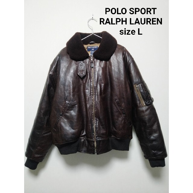 POLOSPORT RALPH LAUREN 本革 レザーダウンジャケット ボア-