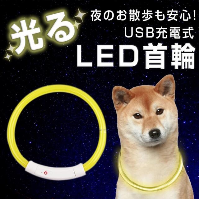 犬 首輪 光る 猫 USB充電式 LED 小型犬 中型犬 大型犬 ペット その他のペット用品(犬)の商品写真