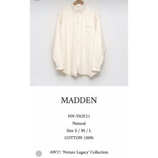 21AW NICENESS MADDEN ナイスネス ミコオーガニックBDシャツ