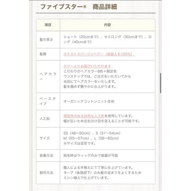 お値下げ中！】ワンステップ ファイブスター ウィッグ 医療用ウィッグ ...