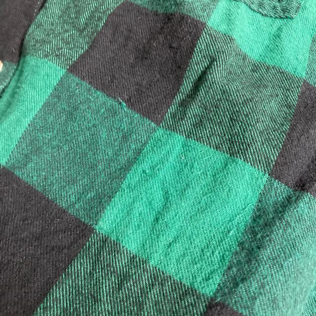 RAW EDGE ブロックチェック　シャツ　緑　グリーン　Lサイズ レディースのトップス(シャツ/ブラウス(長袖/七分))の商品写真