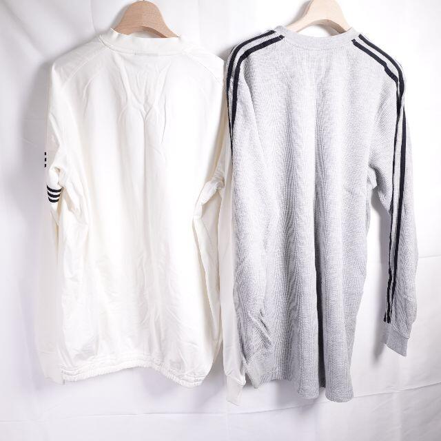 adidas(アディダス)のadidas　Tシャツ/カットソー　メンズ　グレー/ホワイト メンズのトップス(Tシャツ/カットソー(七分/長袖))の商品写真