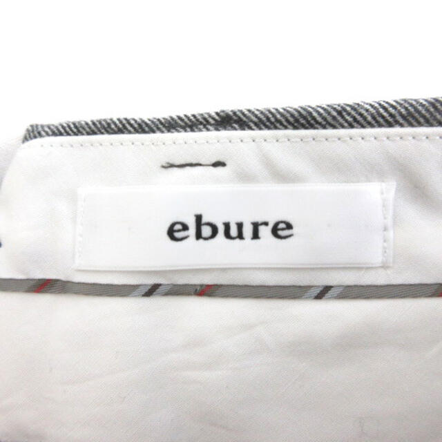 エブール ebure ワイド パンツ センタープレス ウール 34 グレー