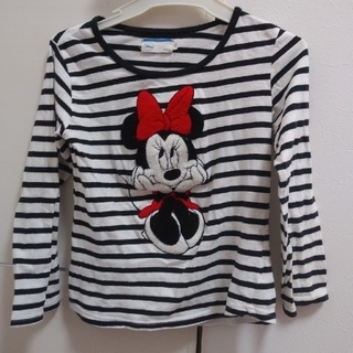 ディズニー(Disney)のミニーちゃん　ボーダーTシャツ　120(Tシャツ/カットソー)