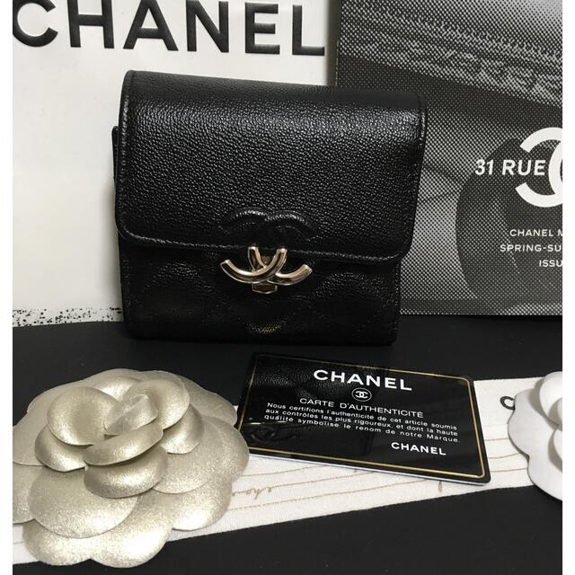 CHANEL(シャネル)のあっき様専用♡超美品♡シャネル ダブルココ 三つ折り財布 正規品 レディースのファッション小物(財布)の商品写真