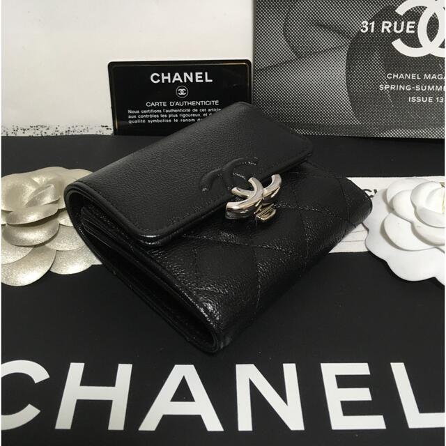 CHANEL(シャネル)のあっき様専用♡超美品♡シャネル ダブルココ 三つ折り財布 正規品 レディースのファッション小物(財布)の商品写真