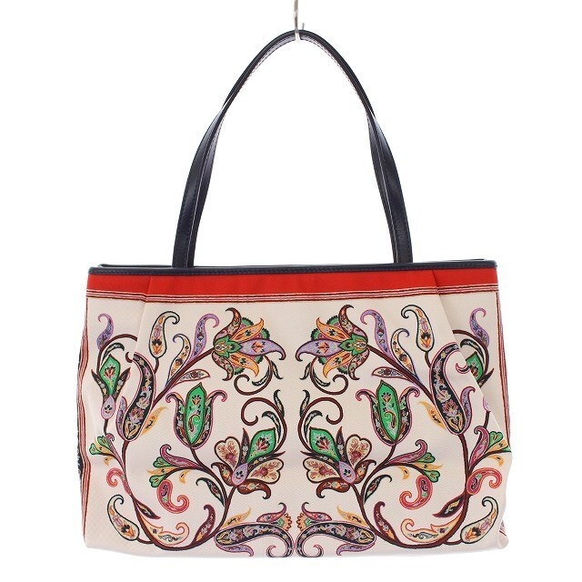 ETRO - エトロ トートバッグ ハンドバッグ キャンバス 花柄 白