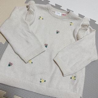 ザラ(ZARA)の[専用] ZARA ザラ　花柄　ニット　セーター　刺繍　フリル　95 100(ニット)