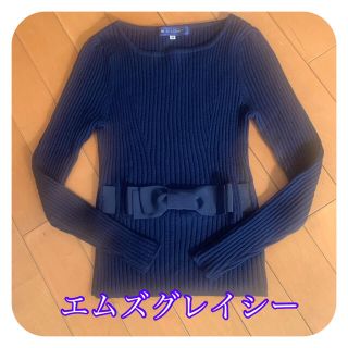 エムズグレイシー(M'S GRACY)の美品　　エムズグレイシー　 ウール　リボンニット(ニット/セーター)