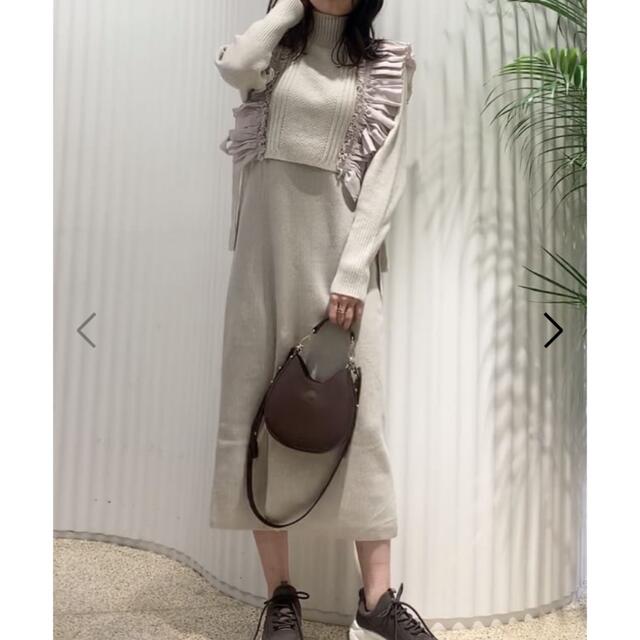 SNIDEL♡ フリルベストレイヤードニットワンピース 【スーパーセール