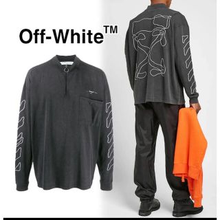 オフホワイト(OFF-WHITE)のOFF-WHITE ヴァージル アブロー モックネック ハーフジップ アノラック(Tシャツ/カットソー(七分/長袖))