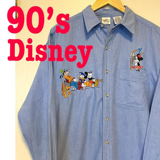 ディズニー(Disney)の90s Disney シャツ　ディズニー　シャツ　ミッキー　ヴィンテージ　古着(シャツ)