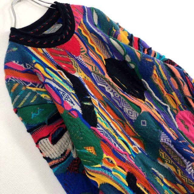 クージー COOGI 3Dニット セーター ウール マルチカラー 芸術 一点物