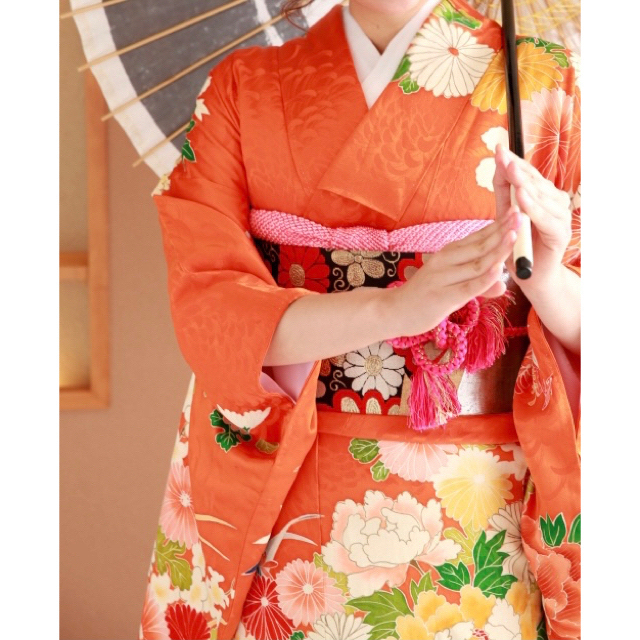 600円 日本最大級 FG_07 橙色 振袖用 帯締め 正絹 パール付 新品 未使用品 成人式 振袖
