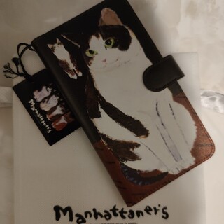 Manhattaner's 手帳型スマホケース 瞑想する猫