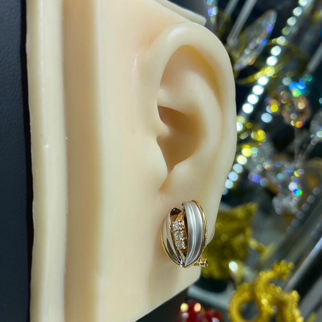 日本製/今治産 タサキ TASAKI ダイヤモンド イヤリング 0.38ct