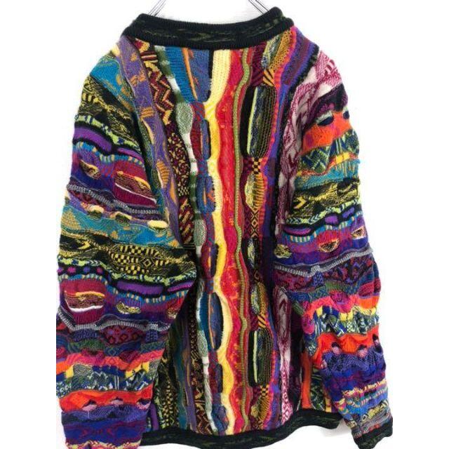 クージー COOGI 3Dニット セーター ウール マルチカラー 芸術 一点物