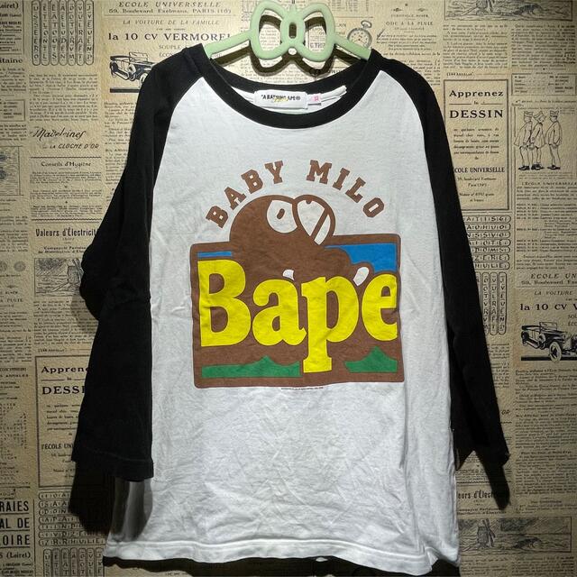 A BATHING APE(アベイシングエイプ)のA BATHING APE BAPE KIDS 7分丈Tシャツ XS メンズのトップス(Tシャツ/カットソー(半袖/袖なし))の商品写真