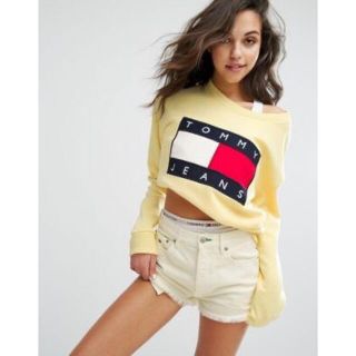 トミー(TOMMY)のTOMMY JEANS レディースビッグフラッグ スヴェット  Lサイズ(トレーナー/スウェット)