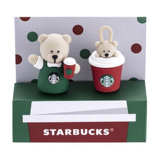 スターバックスコーヒー(Starbucks Coffee)の台湾 スターバックス クリスマス ベアリスタ キャップ 2個セット ホリデー(収納/キッチン雑貨)