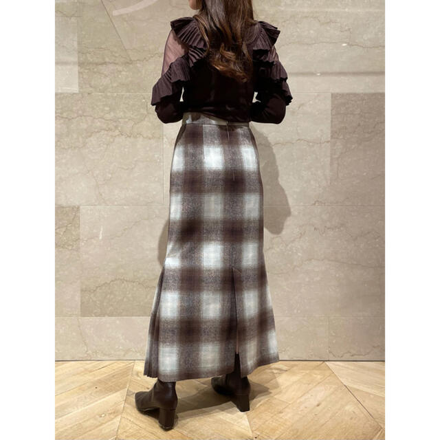 SNIDEL(スナイデル)のグラデチェックサイドタックスカート レディースのスカート(ロングスカート)の商品写真