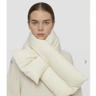 【新品未使用】JIL SANDER ジルサンダー　ロゴ ダウンマフラー　ホワイト