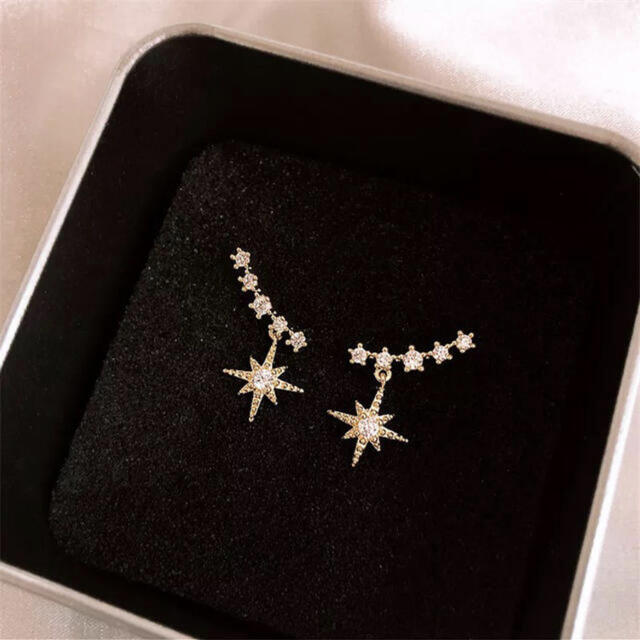 AHKAH(アーカー)の新品 gold star zirconia pierce s925 post レディースのアクセサリー(ピアス)の商品写真