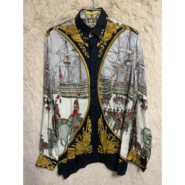 希少 HERMES シャツ スカーフ柄 総柄 | フリマアプリ ラクマ