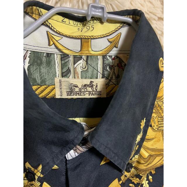 希少 HERMES シャツ スカーフ柄 総柄