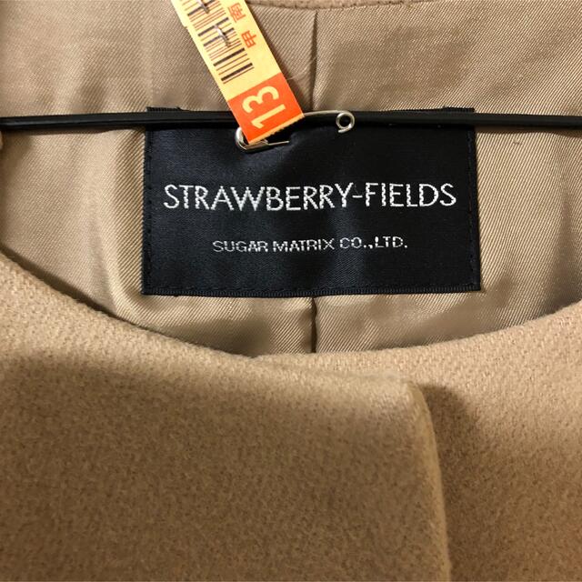 STRAWBERRY-FIELDS(ストロベリーフィールズ)のstrawberry fields ロングコート ノーカラーコート レディースのジャケット/アウター(ロングコート)の商品写真