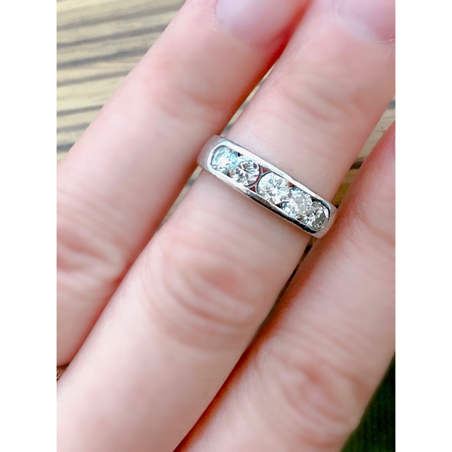 Pt900 ダイヤモンド 1.00ct リング 一文字 9.5号 レディースのアクセサリー(リング(指輪))の商品写真