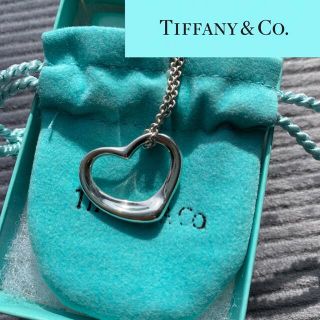 ティファニー(Tiffany & Co.)の【美品】ティファニー　オープンハート　エルサ・ペレッティ　925　シルバー　M(ネックレス)