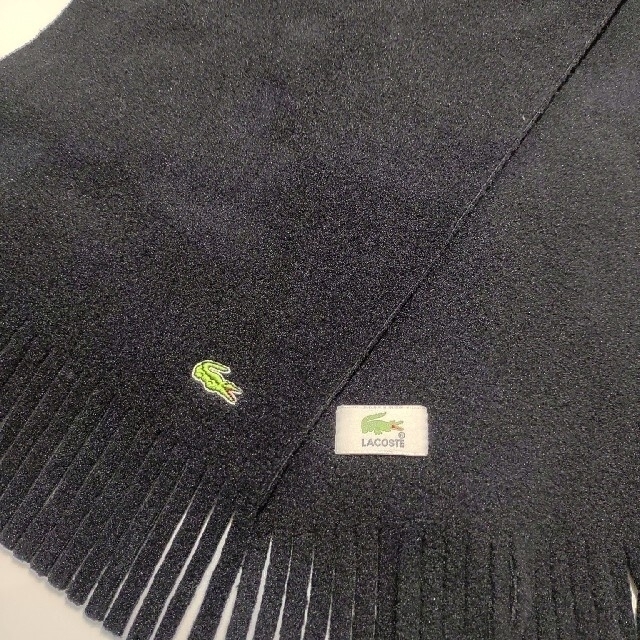 LACOSTE(ラコステ)のLACOSTE　ラコステ　スクールマフラー　マフラー　ブラック　黒 メンズのファッション小物(マフラー)の商品写真