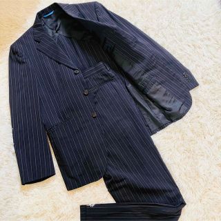 希少サイズ　LANVIN EN BLUE セットアップ　ネイビー　ストライプ