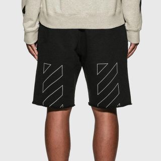 オフホワイト(OFF-WHITE)のOff white Diagonal Sweat Shorts オフホワイト(ショートパンツ)